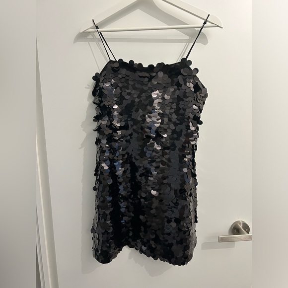 Petite Teia Sequin Mini Dress XS Black - Picture 2 of 5